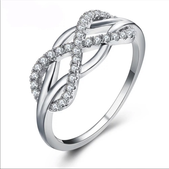 New 925 Silver Infinity Diamond Women’s Ring - Picture 3 of 4
